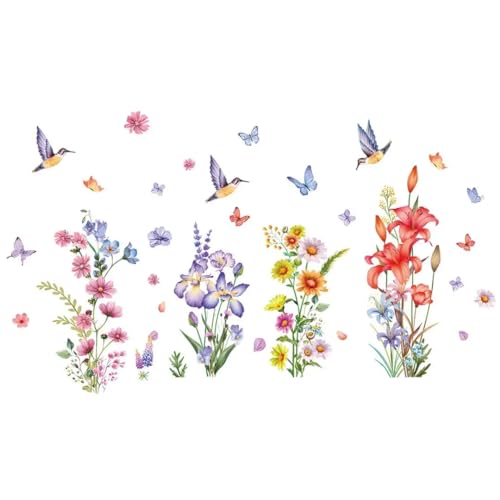 Set of 40 PCS Hello Spring Summer Window Cling Sticker Daisy (40.01 Count)