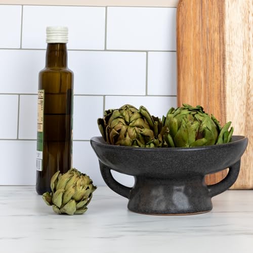 Stoneware Bowl with Handle and Base