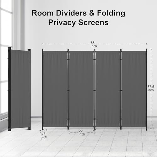 Privacy Screen Room Divider 4 Panel as Dressing Screen