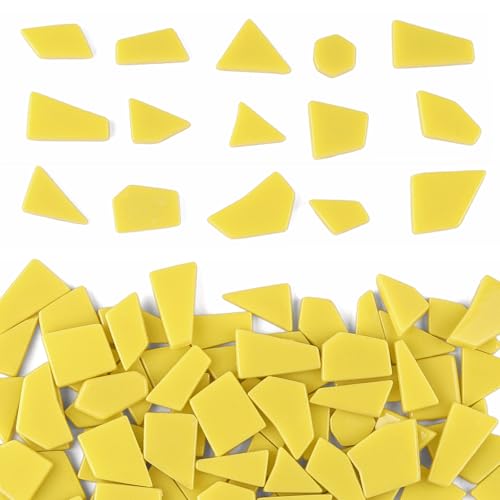 200g Yellow Glass Mosaic Tiles for Crafts Bulk (7.05 Ounce)