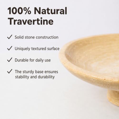 10.2" Natural Travertine Fruit Bowl