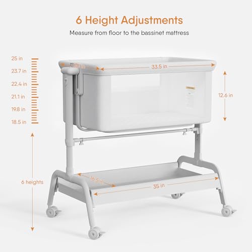 3-in-1 Baby Bassinet, Rocking Bassinet & Bedside Sleeper for Newborn Baby