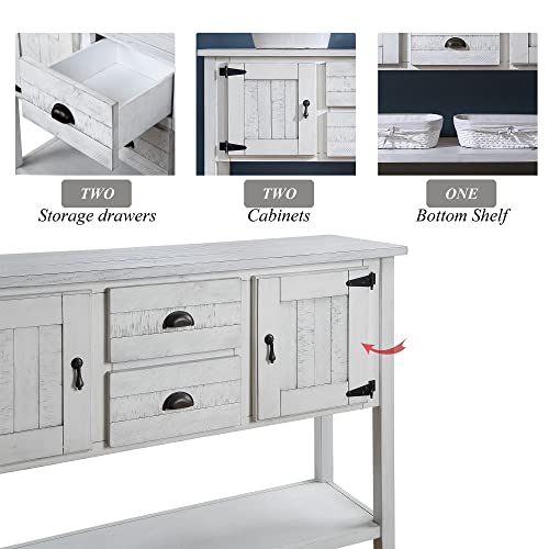 Solid Wood Console Table for Entryway Sofa Table with Drawers