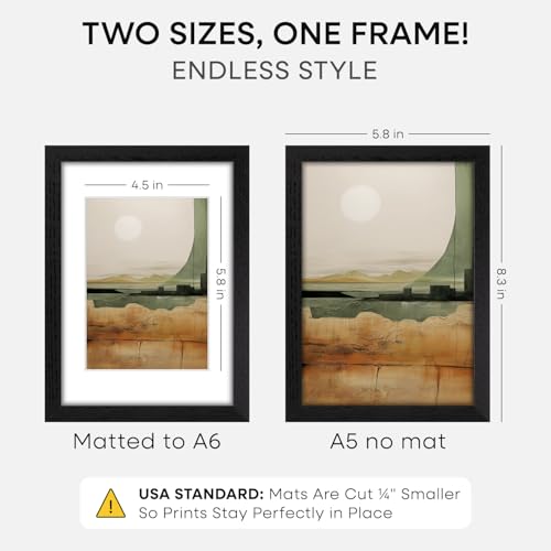 A5 Black Oak Picture Frame