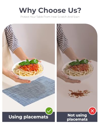 Woven Vinyl Placemats Set of 4 (3.2 Count)