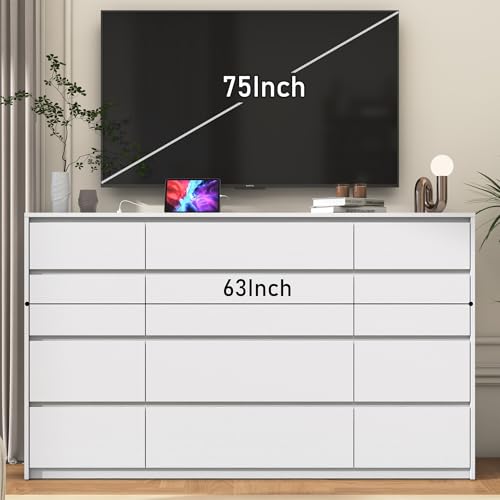 jiteentar White Malm Dresser for Bedroom