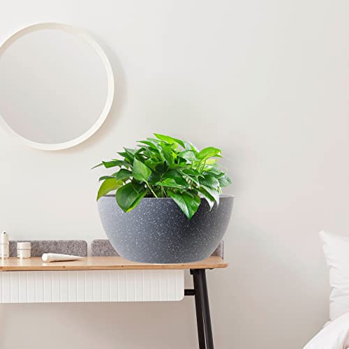 10 inch Hanging Planters for Outdoor Indoor Plants with Drainage Holes and Chain (2 Count)
