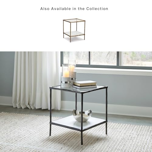Modern Glass and Marble End Table