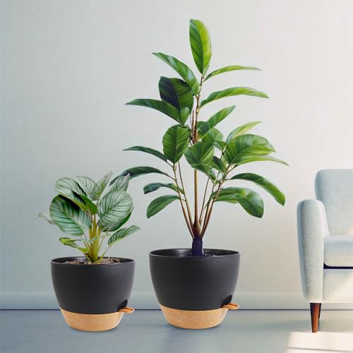 10/9/8 inch Self Watering Pots for Indoor Outdoor Plants, Set of 3 (3 Count)