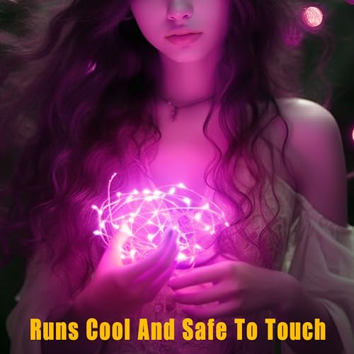 6 Pack Fairy Lights Battery Operated 10ft Silver Wire 30LEDs Pink (6 Count)