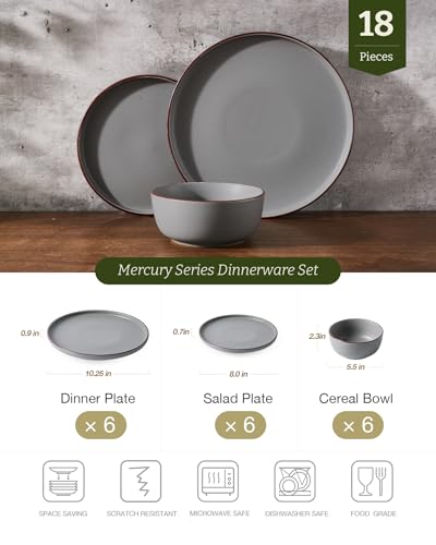Mercury 18 Piece Stoneware Dinnerware Set