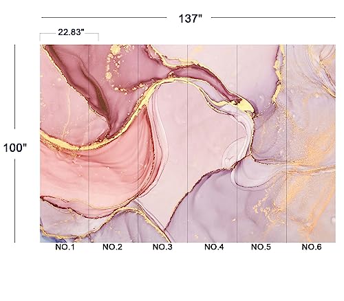 Gilding Marble Pink wall Mural Wallpaper for Bedroom 137" x 100" (95.12 Sq Ft)