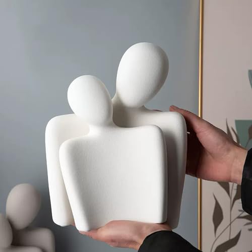 Hugging Couple Statues Ceramic Lover Figurine Characters Book Shelf Coffee Table Decor for Home