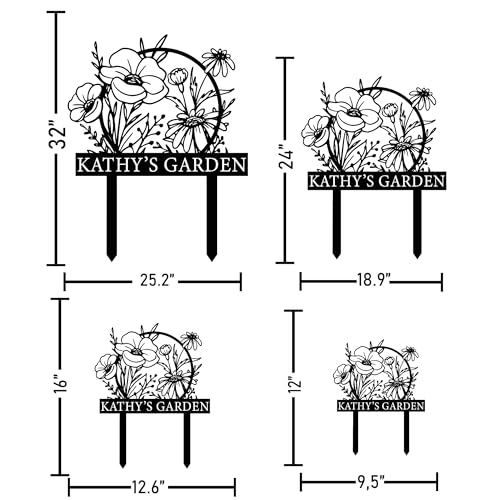 Personalized Metal Garden Sign with Stake