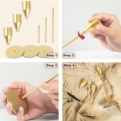 Matte Gold Candle Holders Bulk Painted Gold Metal Candlesticks Fit 0.8 Inch Taper Candles Decorative Metal Candelabra for Wedding Home Holiday Anniversary Party Dinning Table Decors (36 Count)