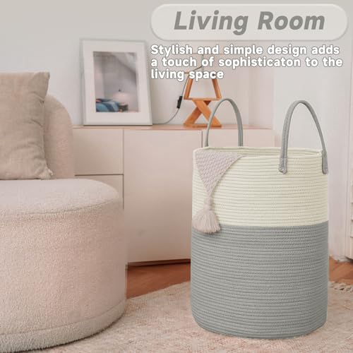 100L Cotton Rope Laundry Basket Hamper