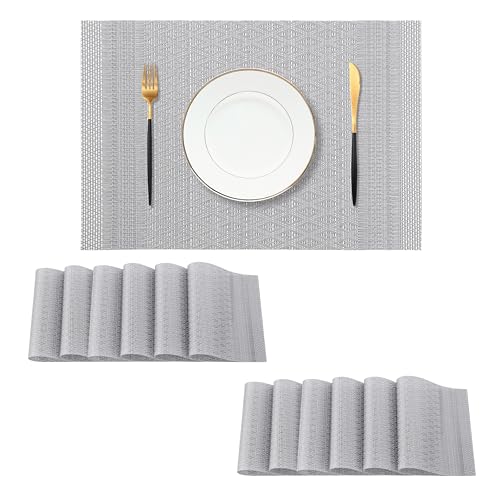 Lunar Grey Placemats Set of 12 (12 Count)