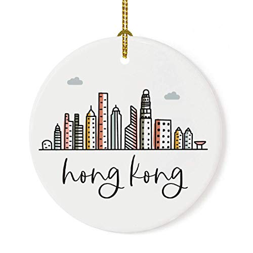 Round Ceramic Porcelain Christmas Tree Ornament Keepsake Gift