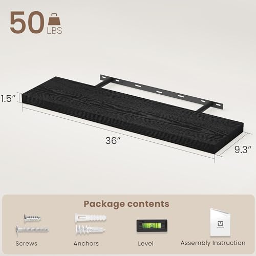 Floating Shelves 9 inch Deep 36”Long Set of 2 (2 Count)