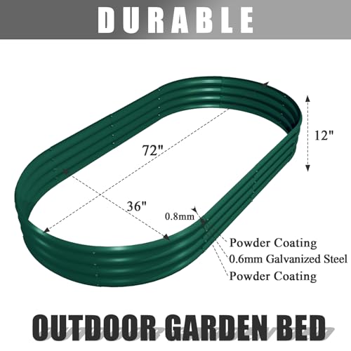 4 Pack 6x3x1FT Galvanized Raised Garden Bed Large Metal Planter Box Kit Elevated Raised Garden Planters for Outdoor Plants (4 Count)