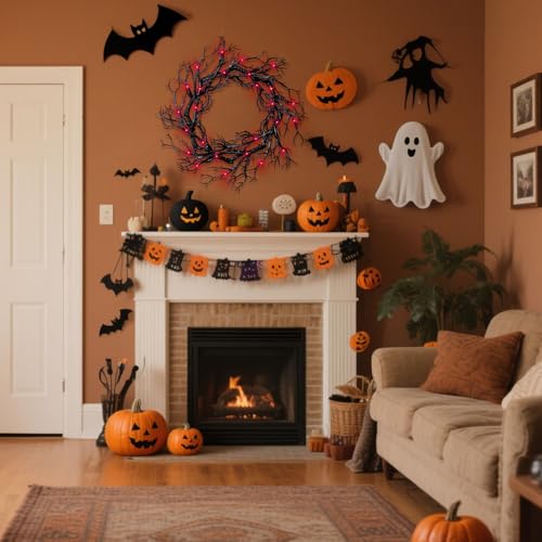 Halloween Black Branch Wreath