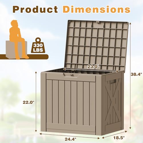 Resin Deck Box 40 Gallon Waterproof Outdoor Storage Box