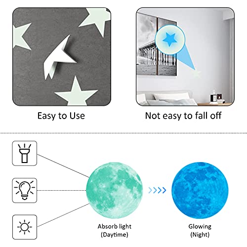 1049 Pieces Luminous Sticker Wall Decal Luminous Stars self