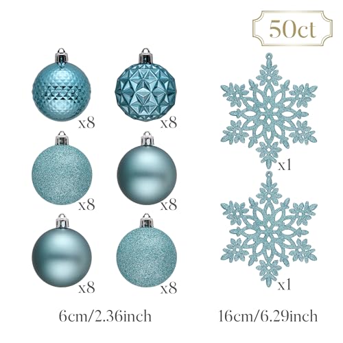 50ct Christmas Tree Decorations Ball Ornaments 2.36 Inches (50 Count)