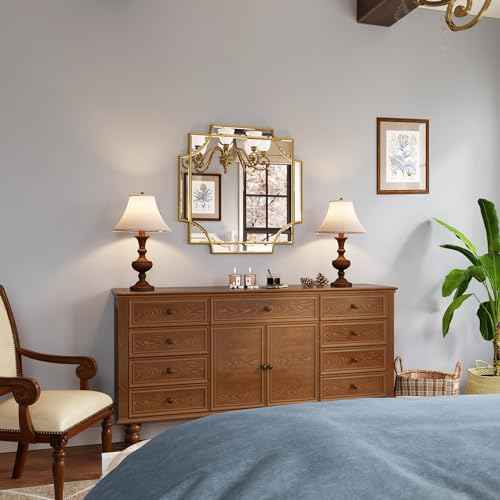 26"x26" Gold Foil Scalloped Edge Decorative Vanity Wall Mirror