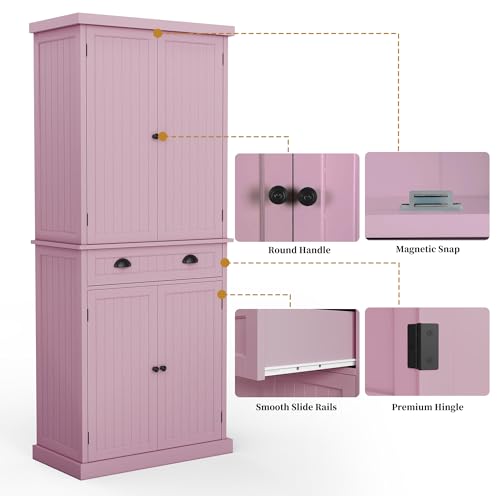 72" Tall Freestanding Pantry & Kitchen Storage Cabinet
