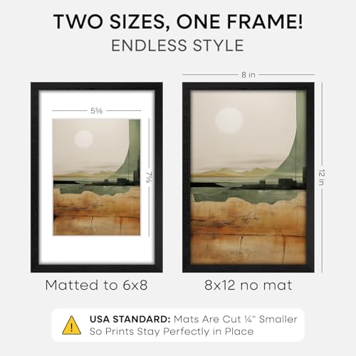 8x12 Black Oak Picture Frame