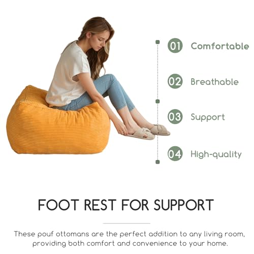 Square Stuffed Pouf Ottoman