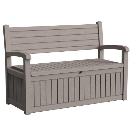 75 Gallon Storage Bench Deck Box Outdoor Indoor