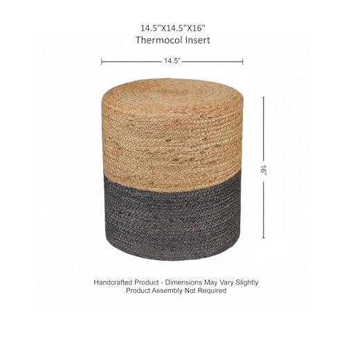 Jute Braided Pouf Ottoman