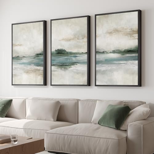 Large Framed Abstract Nature Landscape Wall Art for Living Room