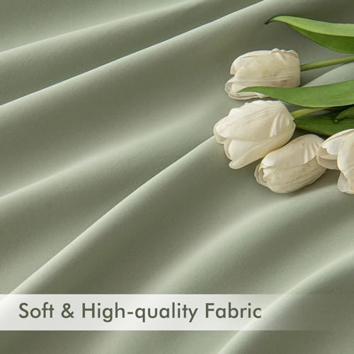 Sage Green Back Tab Blackout Curtains 72x84 Inch Length 2 Panels Set (2 Count)