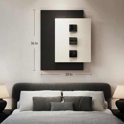 Modern Black and White 3D Wall Art for Living Room