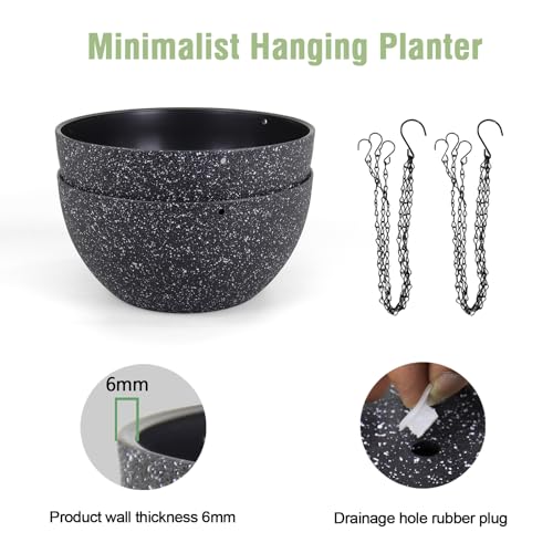 8 inch Small Hanging Planters for Indoor Outdoor Plants (2 Count)