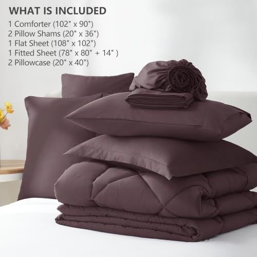 King Comforter Set 102"x90" Cocoa Powder