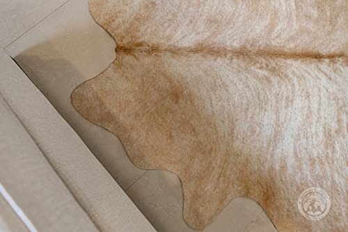 100% Genuine Exotic Beige Palomino Cowhide Rug