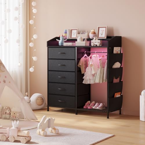 Dresser with Hanging Rack