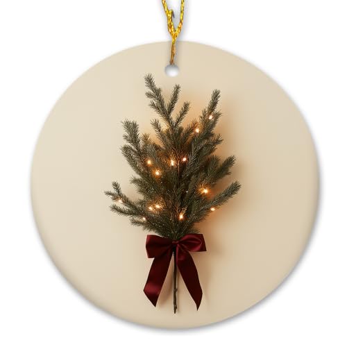 Vintage Christmas Pine Branch Ceramic Ornament Gifts