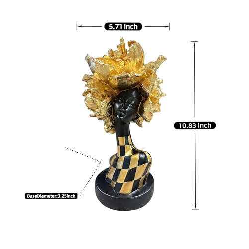 Golden African Woman Statue