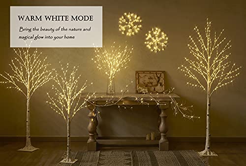 Lighted Birch Branches Battery Operated with 8 Functions 30IN 100 Multi Color and Warm White Lights for Christmas Holiday Party Decoration Indoor Outdoor