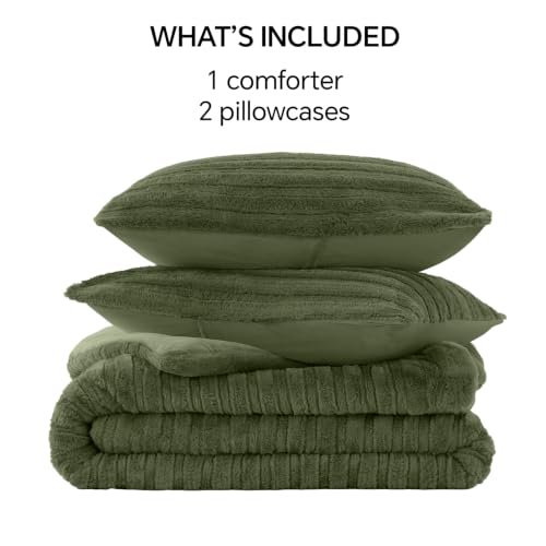 Faux Fur Queen Comforter Set