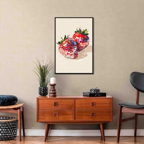 Funky Red Strawberry Disco Wall Art