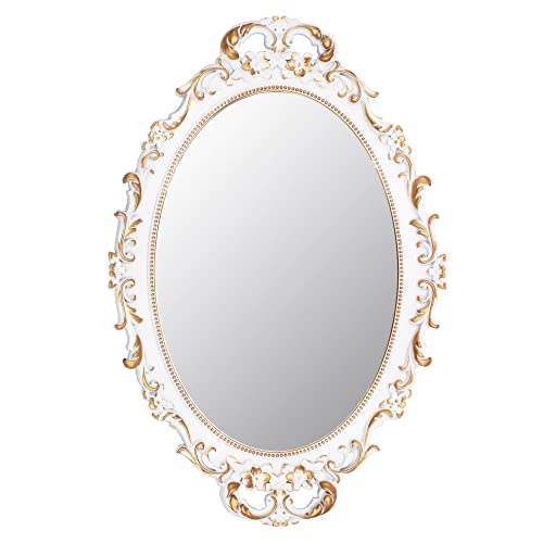 Vintage Decorative White Framed Mirror