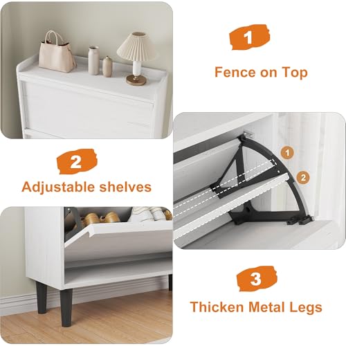 Shoe Cabinet with 2 Flip Drawers