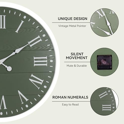 Large Wall Clock with Roman Numeral