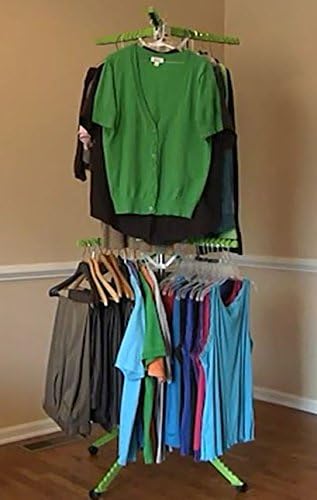 Extra Capacity Garment & Clothes Drying Rack, Adjustable-Height, 120 Pieces of Clothes, Stainless Steel, 4 Caster Wheels - NestledHome